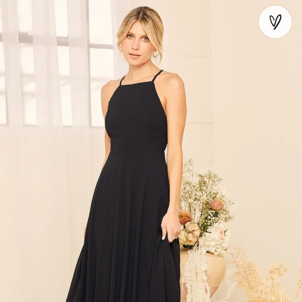 Lulu's Mythical Kind of Love Black Maxi Dress Size Small